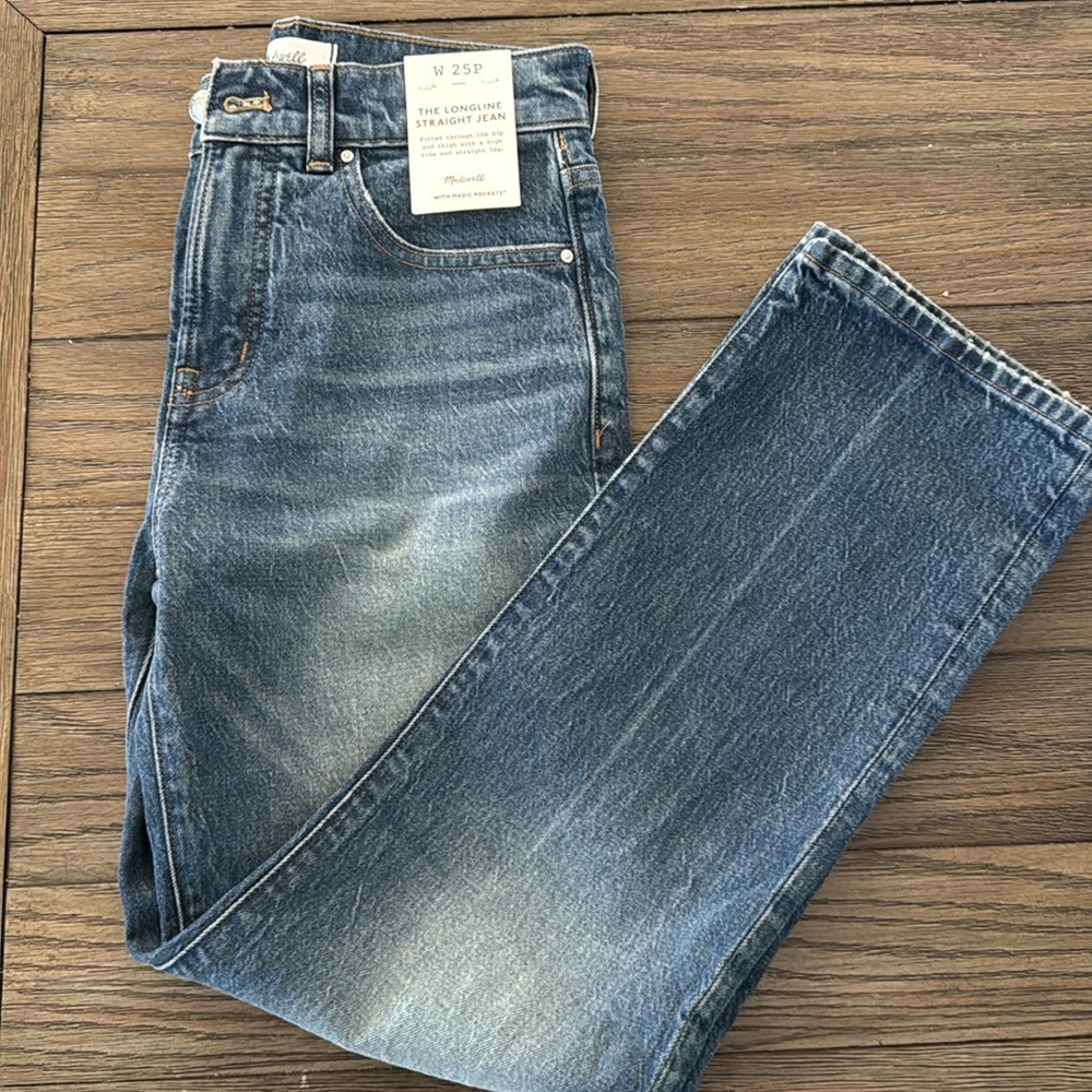 Madewell Women's Straight Leg Jeans - Blue - Picture 2 of 4